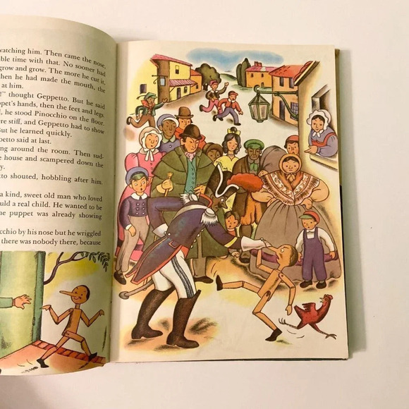 Vintage 1953 Adventures of Robin Hood and Pinocchio  Double Sided Book Hardcover - Picture 9 of 16